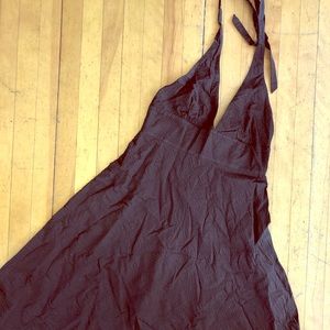 JCrew Brown Poplin Halter swing dress